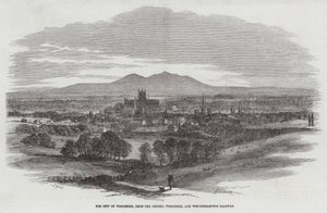 Miasto Worcester, z linii kolejowej Oxford, Worcester i Wolverhampton autorstwa Samuel Read