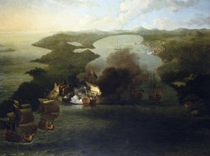 Wojny kolonialne Hiszpanii: zdobycie Porto Bello (lub Puerto Bello) (Argentyna), 21 listopada autorstwa Samuel Scott
