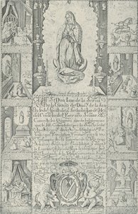 Odpust za darowiznę jałmużny na budowę kościoła dla..., 1608 faks 1930-40. autorstwa Samuel Stradanus
