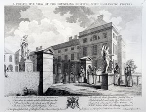 Perspektywiczny widok szpitala Foundling, grawerowany przez Edwarda Rookera, 1749 autorstwa Samuel Wale