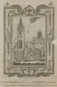 Edward Czarny Książę przeprowadzający swojego więźnia króla Francji przez Londyn autorstwa Samuel Wale