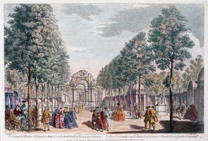 Ogrody Vauxhall, grawerowane przez Johna Millera aka Johann Sebastian Müller