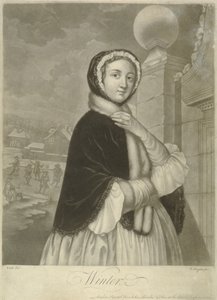 Zima (mezzotinta) autorstwa Samuel Wale