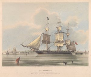 Żelazny statek "Ironsides" zbudowany w Liverpoolu przez Jackson Gordon  Co. w 1838 r., ok. 1838 r. (litografia, kolorowana) autorstwa Samuel Walters