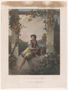Chłopiec w kapeluszu pełnym winogron Le Voleur de Raisin (tytuł na obiekcie) autorstwa Samuel William Reynolds (I)