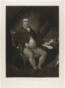 Portret van Charlesa Jamesa Foxa Honorowy Charles James Fox (tytuł na obiekcie) autorstwa Samuel William Reynolds (I)