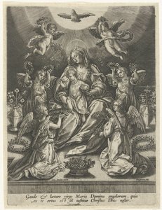 Madonna z Dzieciątkiem w otoczeniu aniołów autorstwa Samuel van Hoogstraten