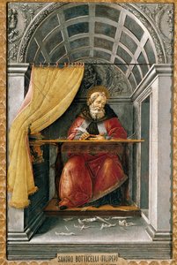 Święty Augustyn w celi Obraz Alessandro di Mariano dei Filipepi dit Sandro Botticellego (1445-1510). Tempera na płótnie autorstwa Sandro Botticelli