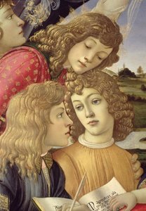 Madonna Magnificat, fragment trzech chłopców autorstwa Sandro Botticelli