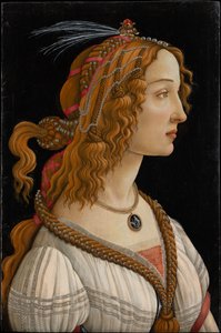 Idealizowany portret damy (Portret Simonetty Vespucci jako nimfy) autorstwa Sandro Botticelli