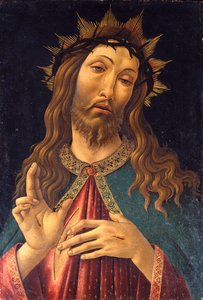 Włoski:  Vir dolorum (Cristo benedicente) Człowiek boleści autorstwa Sandro Botticelli