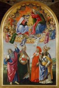 Koronacja Maryi z czterema świętymi autorstwa Sandro Botticelli