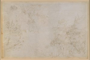 „Boska komedia”, „Piekło”, XXI. Wergiliusz i Dante w ósmym kręgu piekła (Malebolge), 5. bolgia: kara dla skorumpowanych urzędników państwowych; eskorta diabłów autorstwa Sandro Botticelli