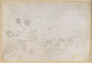„Boska komedia”, „Piekło”, XXV. Wergiliusz i Dante w ósmym kręgu piekła (Malebolge), 7. bolgia: surowsze kary dla złodziei i rabusiów autorstwa Sandro Botticelli