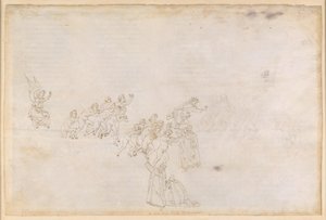 „Boska komedia”, „Czyściec” II. Przedczyściec, Pierścień Wysp: przybycie dusz; rozmowa z Casellą autorstwa Sandro Botticelli