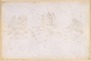 „Boska komedia”, „Czyściec” XXI. Piąty krąg Czyśćca: pokuta chciwych i rozrzutnych; pojawienie się Statiusza autorstwa Sandro Botticelli