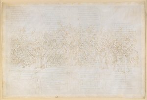 „Boska komedia”, „Czyściec” XXVI. Siódmy krąg czyśćca: pokuta lubieżników; rozmowa Dantego z Guido Guinizellim autorstwa Sandro Botticelli
