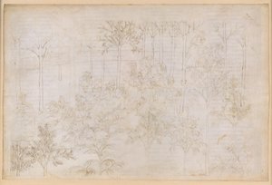 „Boska komedia”, „Czyściec”, pieśń XXXIII. Raj Ziemski: Beatrice w gronie cnót; wyruszenie w drogę; kąpiel Dantego w rzece Eunoe autorstwa Sandro Botticelli
