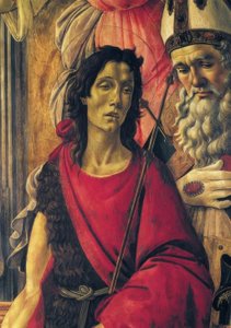 Madonna na tronie z Dzieciątkiem, aniołami i świętymi autorstwa Sandro Botticelli