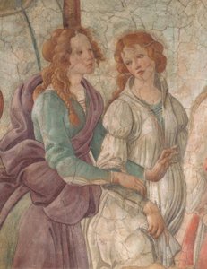 Wenus i łaski ofiarowujące prezenty dziewczynie, 1480–83, autorstwa Sandro Botticelli