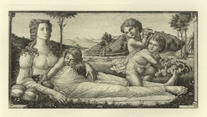 Wenus leżąca z Kupidynem autorstwa Sandro Botticelli