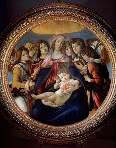 Dziewica z Dzieciątkiem i Sześć Aniołów powiedziało Madonna della Melagrana lub Melograno autorstwa Sandro Botticelli