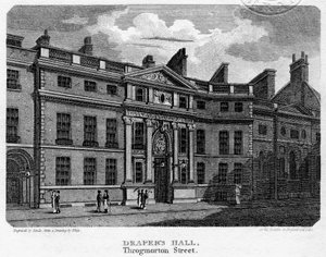 Drapers Hall, Throgmorton Street, City of London, 1812.