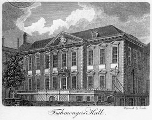 Hala handlarzy ryb, City of London, 1811.