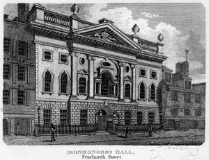 Ironmongers Hall, Fenchurch Street, City of London, 1812.