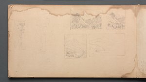 Szkicownik, strona 39: Maine Landscape Vignettes, 1859. autorstwa Sanford Robinson Gifford