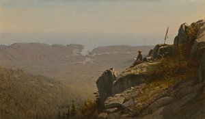Artysta szkicujący na Górze Pustyni, Maine, 1864-1865. autorstwa Sanford Robinson Gifford