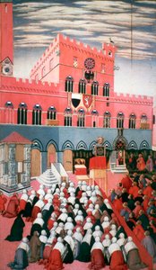Kazanie San Bernardino, c1426-1481 autorstwa Sano di Pietro
