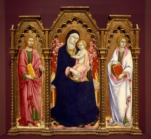 Madonna z Dzieciątkiem ze świętymi Jakubem Majorem i Janem Ewangelistą, ołtarz autorstwa Sano di Pietro