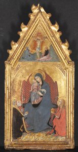 Dziewica z Dzieciątkiem Adorowana przez św. Marię Magdalenę i Mikołaja z Bari, Chrystus Ukrzyżowany..., XIV w.