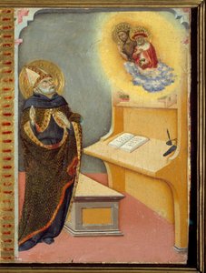 Objawienie św. Hieronima i św. Jana Chrzciciela św. Augustynowi z Hippony (Aureliuszowi Augustynowi) lub św. Augustynowi (354-430) chrześcijańskiemu filozofowi i teologowi. W 395 wdał się w spór ze św