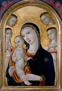 Madonna z Dzieciątkiem z Aniołami, ok. 1480 autorstwa Sano di also Ansano di Pietro di Mencio (workshop of) Pietro