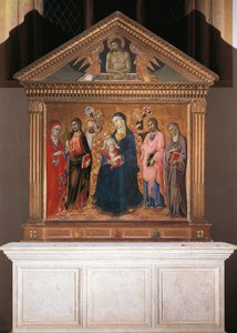 Madonna z Dzieciątkiem ze świętymi i Chrystusem w Pieta autorstwa Sano di also Ansano di Pietro di Mencio Pietro