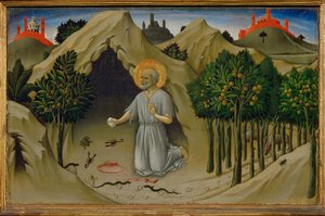 Święty Hieronim pokutnik ... autorstwa Sano di also Ansano di Pietro di Mencio Pietro