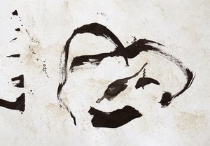 Abstrakcyjny portret tuszem autorstwa Santhosh ch