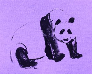 Panda czarnym tuszem autorstwa Santhosh ch