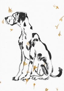 Łagodny dog niemiecki i kwiaty autorstwa Santhosh ch