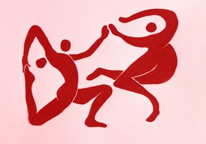 Pełne wdzięku czerwone postacie autorstwa Santhosh ch
