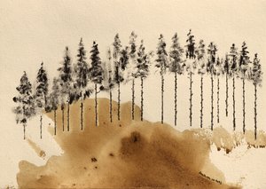 Minimalistyczna linia lasu autorstwa Santhosh ch