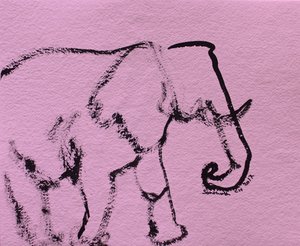 Minimalistyczny różowy słoń autorstwa Santhosh ch