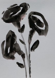 Minimalistyczne kwiaty tuszem autorstwa Santhosh ch