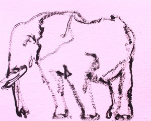 Szkic różowego słonia autorstwa Santhosh ch