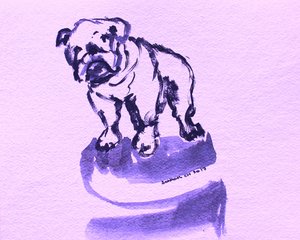 Szkic fioletowego buldoga autorstwa Santhosh ch