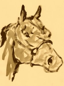 Portret konia w sepii autorstwa Santhosh ch