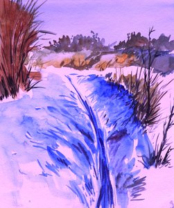 Snowy Winter Stream autorstwa Santhosh ch