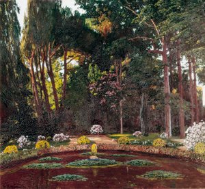 Art Nouveau „Ogród” (Arbucie). Obraz Santiago Rusinol y (i) Prats (1861-1931) El Vendrell z końca XIX wieku. Dom-Muzeum Pau Casals.